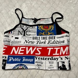 Crop top news letter shirt